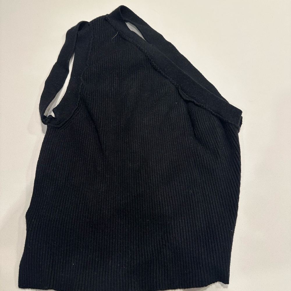 Black Ribbed Knit Tank Top